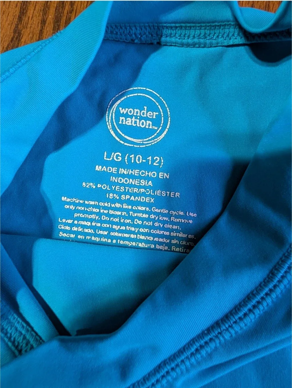 Wonder Nation Boys Turquoise Swim Rashguard